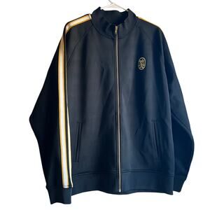 Neiman Marcus Varsity Sport Jacket Sweater Black Yellow Sz M Produced By Staple